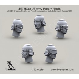 US Army Modern Heads with ESS Crossbow Goggles and Peltor Communication Headsets Comtac II - Comtac ACH