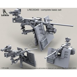 M2 Browning .50 Caliber Machine Gun on MK93 Machine Gun Mount with heavy pedestal, Bearing Sleeve Extension and S.A.G. (Save-A-Gunner) armour shield (window variant) and Surefire HellFighter Heavy Gun Weapon Light with Mk93 Cantilever Bracket, M2 NV sight