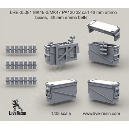 MK19-3/MK47 PA120 32 cart ammo boxes, ammo belts,