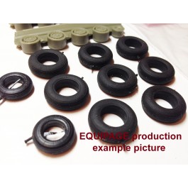 1/48 for B-26A/B Rubber/Resin Wheels set. Set includes rubber tyres and resin wheels. High precision