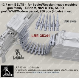 12.7 mm BELTS -  for Soviet/Russian heavy mashine gun family - DShKM, NSV UTES, KORD  - post WWII/Modern period,  200 pcs (4 bets) in set