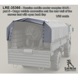Russian mobile mortar complex SANI - part 5 -  Cargo vehicle conversion set: the rear wall of the canvas tent with open back flap