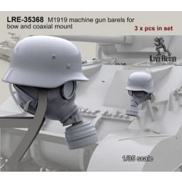 Sherman tank headlight camo - German gasmask and helmet
