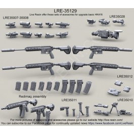 Heckler & Koch HK416 modular assault rifle, long and short barrel with/without Redi-Mag, Supressor