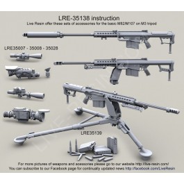 Barrett M82A1/107A1 .50 Caliber  (LRSR) on M3 tripod