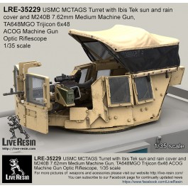 MCTAGS - Marine Corps Transparent Armored Gun Shield USMC Turret with  Ibis Tek sun and rain cover and M240B 7.62mm Medium Machine Gun. M240B Machine gun is included.