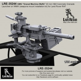 GMG "Granat Machine Waffe" 40 mm H&K Automatic Grenade Launcher on WMIK (weapons mount installation kit) for Land Rover RAF 