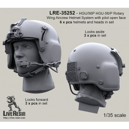 HGU/56P HGU-56/P Rotary Wing Aircrew Helmet System with pilot open face, looks foward and looks aside