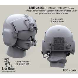 HGU/56P HGU-56/P Rotary Wing Aircrew Helmet System with pilot with lowered visors, looks foward and looks aside