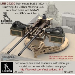 Twin mount M2E2 (M2A1) Browning .50 Caliber Machine Gun wit flash hider for HMMWV and GMV