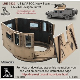 US MARSOC/Navy Seals GMV-M Six Grain Turret.  Set includes turret only, not a shield and weapons. Recommend to use with all range Live Resin weapons