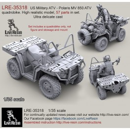 US Military ATV - Polaris MV 850 ATV quadrobike. High realistic model, 57 parts in set. Ultra delicate cast