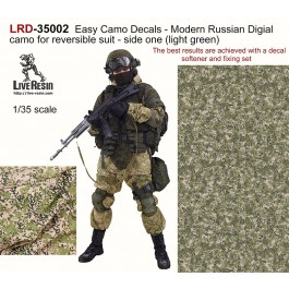 Easy Camo Decals - Modern Russian Digial camo for reversible suit - side one (light green) The best results are achieved with a decal softener and fixing set 