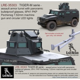 TIGER-M serie - Special Operations Forses assault armor turret with panoramic bulletproof glass, 6P41 PKP Pecheneg 7,62mm machine gun and circular LED light