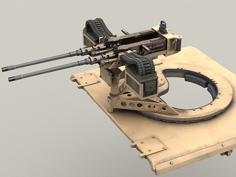 Twin Mount M2 Browning 50 Caliber Machine Gun For Hmmwv And Gmv Vehicles Included A Roof Ring And A Base