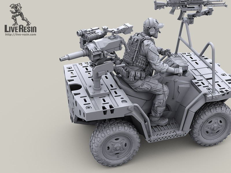Live Resin 1/35 LRM-35017 US Special Forces/MARSOC ATV Rider Seated Bearded 
