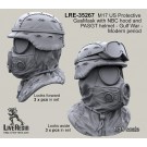 M17 US Protective GasMask with NBC hood and PASGT helmet - Gulf War - Modern periods looks foward and looks aside position