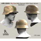 Big Size M42 German WWII Steel Helmet - Stahlhelm 42, classic chinstrap and with chinstrap on a peak - real helmet replica