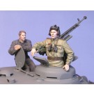 Soviet tank crew IS-2 with DShK multipose.  Summer 44-45.  Two figures. 