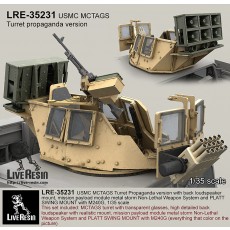 MCTAGS - Marine Corps Transparent Armored Gun Shield USMC Turret Propaganda version with back loudspeaker mount, mission payload module metal storm Non-Lethal Weapon System and PLATT SWING MOUNT with M240G. M240G Machine Gun is included