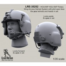 HGU/56P HGU-56/P Rotary Wing Aircrew Helmet System with pilot open face, looks foward and looks aside