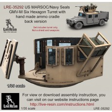 US MARSOC/Navy Seals GMV-M Six Grain Turret with hand made ammo cradle side version. Set includes turret only, not a shield and weapons. Recommend to use with all range Live Resin weapons