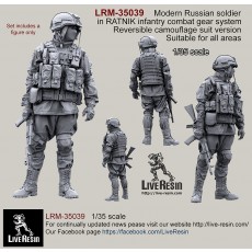 Russian Army soldier in modern infantry combat gear system, set 1. Reversible camouflage suit version. Suitable for all areas. 