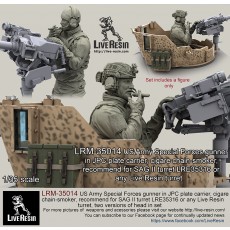 US Army Special Forces gunner in JPC plate carrier, cigare chain-smoker, recommend for SAG II turret LRE35316 or any Live Resin turret