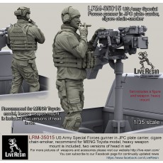 US Army Special Forces gunner in JPC plate carrier, cigare chain-smoker, recommend for MENG Toyota model, heavy weapon mount is included