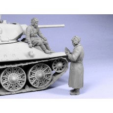 Soviet tank officers.  Winter 1941-42.  Two figures. 